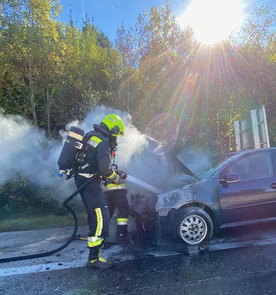 Brand und Verkehrsunfall am Autobahnknoten Villach (Bild 4)